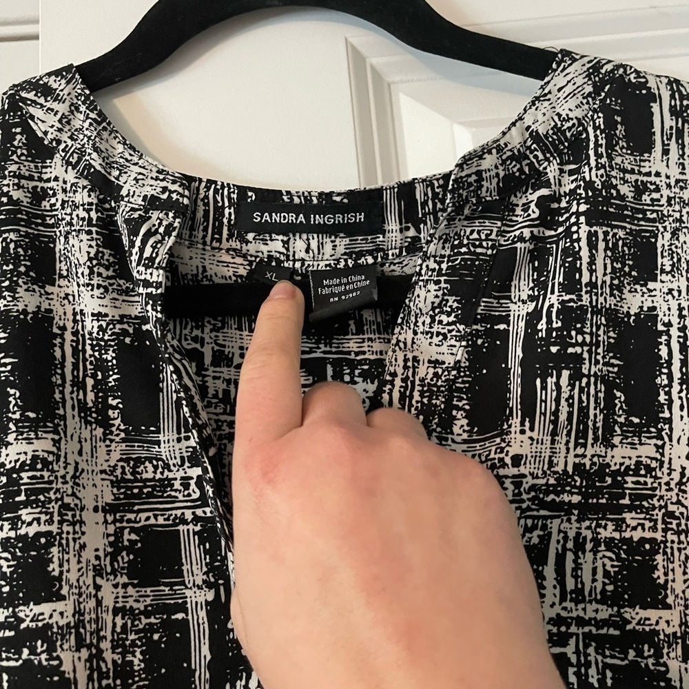 Split Neck Patterned Blouse - image 2